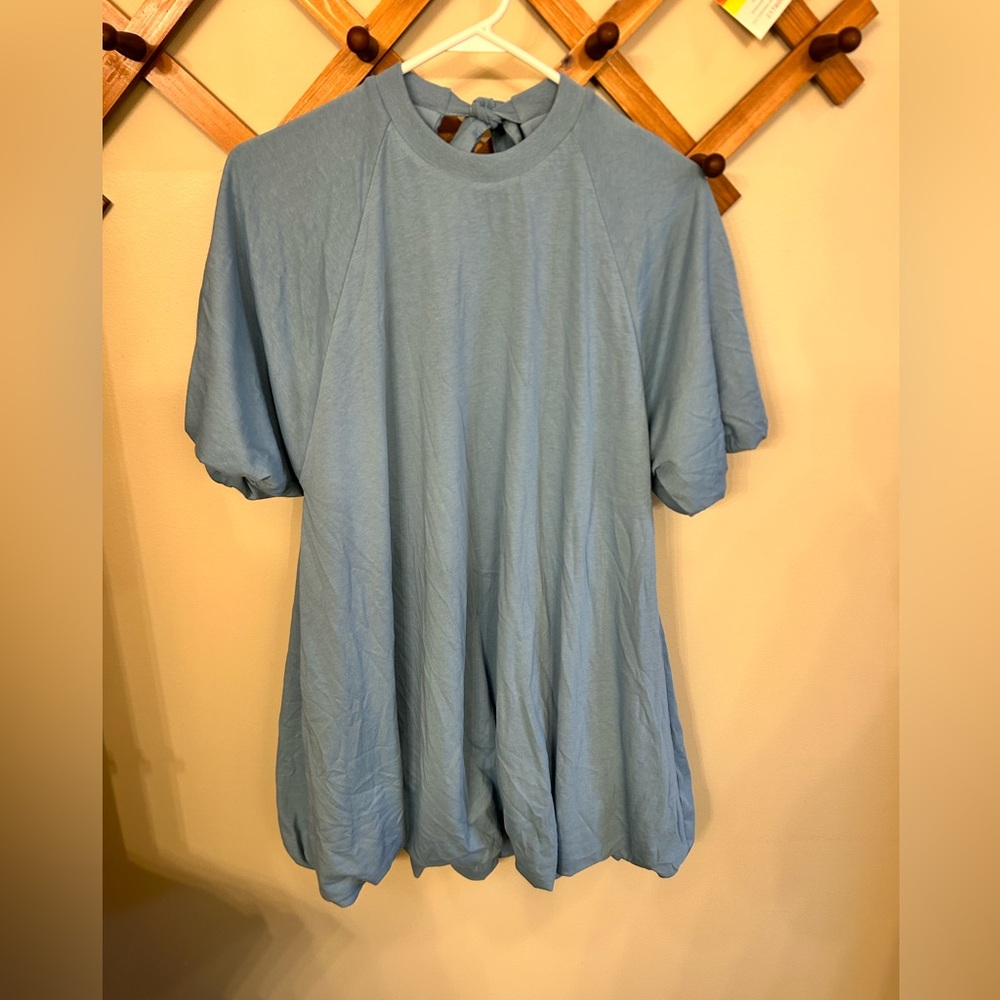 ASOS Light Blue Puff Sleeve Mini Dress